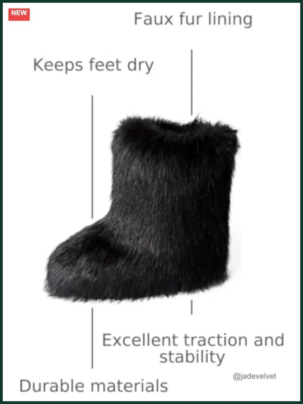 Faux Fur Snow Boots for Women Warm Winter Mid-Calf Pull-On